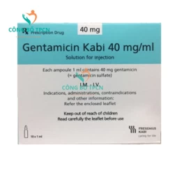 Gentamicin Kabi 40mg/ml - Điều trị các tình trạng nhiễm khuẩn